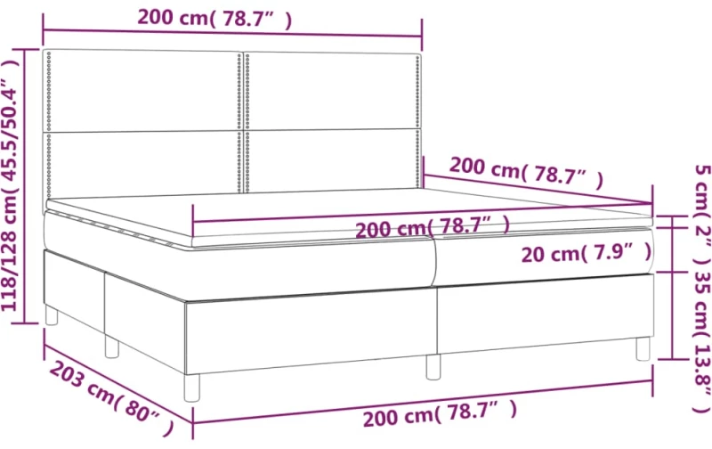 ΚΡΕΒΑΤΙ BOXSPRING ΜΕ ΣΤΡΩΜΑ TAUPE 200X200 ΕΚ. ΥΦΑΣΜΑΤΙΝΟ 3142285