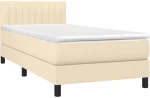 ΚΡΕΒΑΤΙ BOXSPRING ΜΕ ΣΤΡΩΜΑ & LED ΚΡΕΜ 90X190 ΕΚ. ΥΦΑΣΜΑΤΙΝΟ 3133282