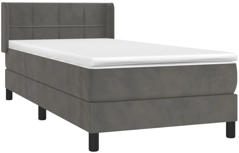 ΚΡΕΒΑΤΙ BOXSPRING ΜΕ ΣΤΡΩΜΑ ΣΚΟΥΡΟ ΓΚΡΙ 80X200 ΕΚ. ΒΕΛΟΥΔΙΝΟ 3130926