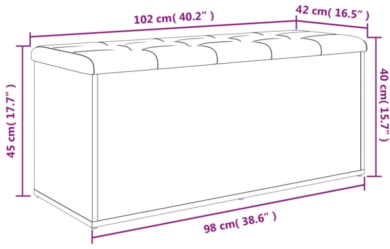 ΠΑΓΚΑΚΙ ΑΠΟΘΗΚΕΥΣΗΣ ΓΚΡΙ SONOMA 102X42X45 ΕΚ ΕΠΕΞΕΡΓΑΣΜΕΝΟ ΞΥΛΟ 835059