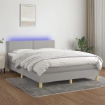ΚΡΕΒΑΤΙ BOXSPRING ΜΕ ΣΤΡΩΜΑ & LED ΑΝ.ΓΚΡΙ 140X190ΕΚ. ΥΦΑΣΜΑΤΙΝΟ 3133629