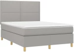ΚΡΕΒΑΤΙ BOXSPRING ΜΕ ΣΤΡΩΜΑ & LED ΑΝ.ΓΚΡΙ 140X190ΕΚ. ΥΦΑΣΜΑΤΙΝΟ 3135349