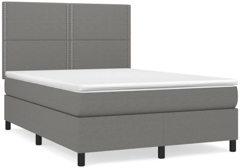 ΚΡΕΒΑΤΙ BOXSPRING ΜΕ ΣΤΡΩΜΑ ΣΚΟΥΡΟ ΓΚΡΙ 140X200 ΕΚ ΥΦΑΣΜΑΤΙΝΟ 3141698