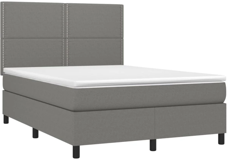 ΚΡΕΒΑΤΙ BOXSPRING ΜΕ ΣΤΡΩΜΑ ΣΚΟΥΡΟ ΓΚΡΙ 140X200 ΕΚ ΥΦΑΣΜΑΤΙΝΟ 3141698