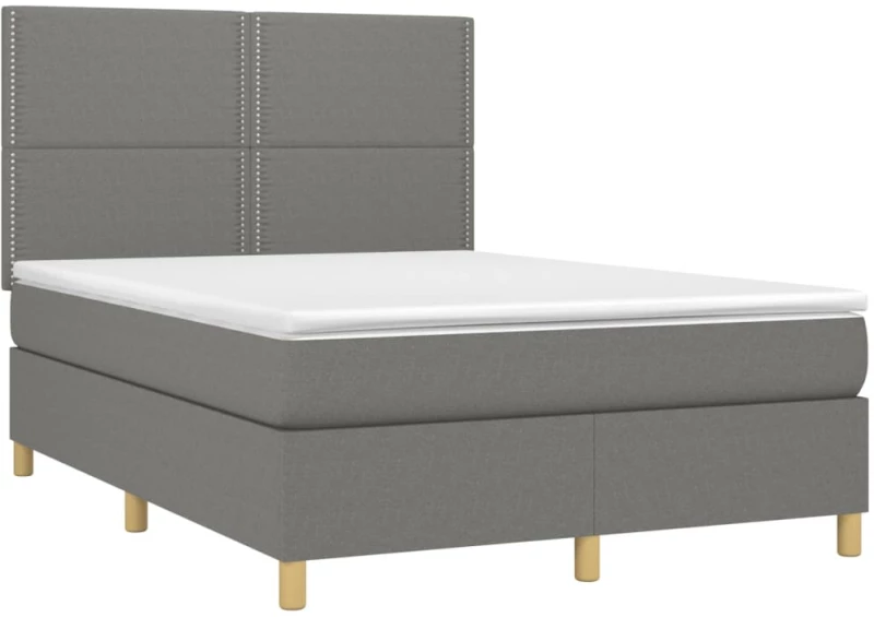 ΚΡΕΒΑΤΙ BOXSPRING ΜΕ ΣΤΡΩΜΑ & LED ΣΚ.ΓΚΡΙ 140X190ΕΚ. ΥΦΑΣΜΑΤΙΝΟ 3135350