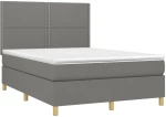 ΚΡΕΒΑΤΙ BOXSPRING ΜΕ ΣΤΡΩΜΑ & LED ΣΚ.ΓΚΡΙ 140X190ΕΚ. ΥΦΑΣΜΑΤΙΝΟ 3135350