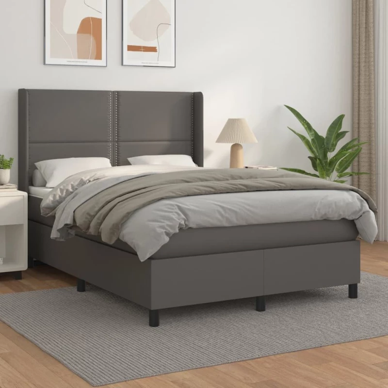 ΚΡΕΒΑΤΙ BOXSPRING ΜΕ ΣΤΡΩΜΑ ΓΚΡΙ 140X190ΕΚ. ΑΠΟ ΣΥΝΘΕΤΙΚΟ ΔΕΡΜΑ 3132439