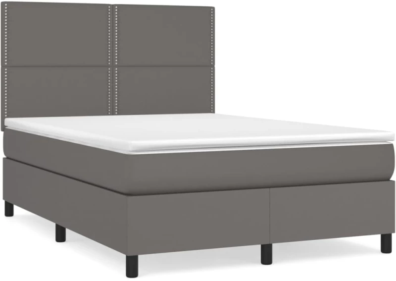 ΚΡΕΒΑΤΙ BOXSPRING ΜΕ ΣΤΡΩΜΑ ΓΚΡΙ 140X200ΕΚ. ΑΠΟ ΣΥΝΘΕΤΙΚΟ ΔΕΡΜΑ 3142789