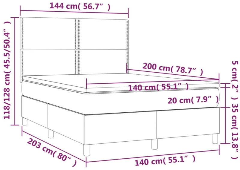ΚΡΕΒΑΤΙ BOXSPRING ΜΕ ΣΤΡΩΜΑ ΓΚΡΙ 140X200ΕΚ. ΑΠΟ ΣΥΝΘΕΤΙΚΟ ΔΕΡΜΑ 3142789