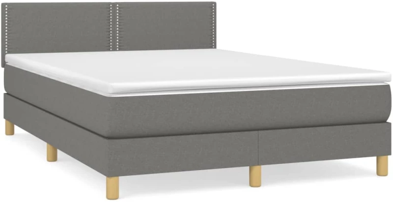 ΚΡΕΒΑΤΙ BOXSPRING ΜΕ ΣΤΡΩΜΑ ΣΚΟΥΡΟ ΓΚΡΙ 140X200 ΕΚ ΥΦΑΣΜΑΤΙΝΟ 3140538