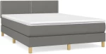 ΚΡΕΒΑΤΙ BOXSPRING ΜΕ ΣΤΡΩΜΑ ΣΚΟΥΡΟ ΓΚΡΙ 140X200 ΕΚ ΥΦΑΣΜΑΤΙΝΟ 3140538
