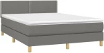 ΚΡΕΒΑΤΙ BOXSPRING ΜΕ ΣΤΡΩΜΑ ΣΚΟΥΡΟ ΓΚΡΙ 140X200 ΕΚ ΥΦΑΣΜΑΤΙΝΟ 3140538