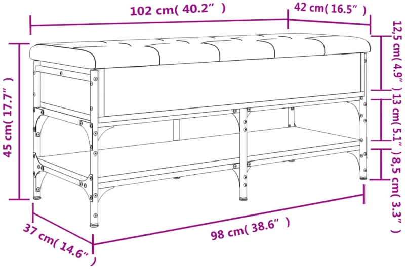 ΠΑΠΟΥΤΣΟΘΗΚΗ ΓΚΡΙ SONOMA 102X42X45 ΕΚ. ΑΠΟ ΕΠΕΞΕΡΓΑΣΜΕΝΟ ΞΥΛΟ 835200