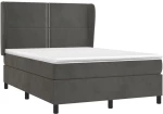 ΚΡΕΒΑΤΙ BOXSPRING ΜΕ ΣΤΡΩΜΑ ΣΚΟΥΡΟ ΓΚΡΙ 140X200 ΕΚ. ΒΕΛΟΥΔΙΝΟ 3129154