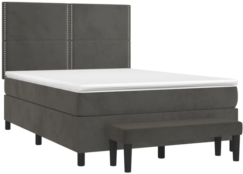ΚΡΕΒΑΤΙ BOXSPRING ΜΕ ΣΤΡΩΜΑ ΣΚΟΥΡΟ ΓΚΡΙ 140X200 ΕΚ. ΒΕΛΟΥΔΙΝΟ 3137786