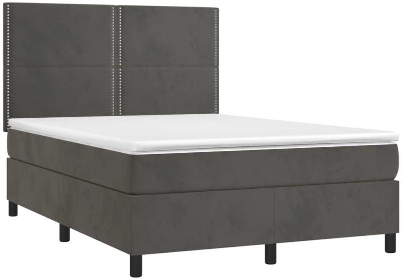 ΚΡΕΒΑΤΙ BOXSPRING ΜΕ ΣΤΡΩΜΑ ΣΚΟΥΡΟ ΓΚΡΙ 140X190 ΕΚ. ΒΕΛΟΥΔΙΝΟ 3142960