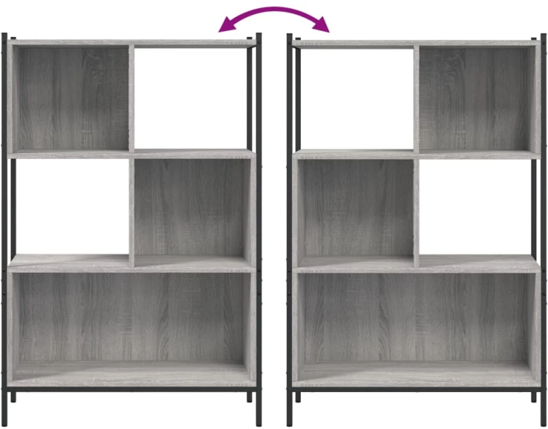 ΒΙΒΛΙΟΘΗΚΗ ΓΚΡΙ SONOMA 72X28X109 ΕΚ. ΑΠΟ ΕΠΕΞΕΡΓΑΣΜΕΝΟ ΞΥΛΟ 838886