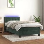 ΚΡΕΒΑΤΙ BOXSPRING ΜΕ ΣΤΡΩΜΑ & LED ΣΚ. ΠΡΑΣΙΝΟ 90X190 ΕΚ ΒΕΛΟΥΔΟ 3134498