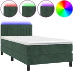 ΚΡΕΒΑΤΙ BOXSPRING ΜΕ ΣΤΡΩΜΑ & LED ΣΚ. ΠΡΑΣΙΝΟ 90X190 ΕΚ ΒΕΛΟΥΔΟ 3134498