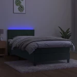 ΚΡΕΒΑΤΙ BOXSPRING ΜΕ ΣΤΡΩΜΑ & LED ΣΚ. ΠΡΑΣΙΝΟ 90X190 ΕΚ ΒΕΛΟΥΔΟ 3134498