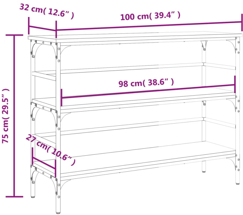 ΤΡΑΠΕΖΙ ΚΟΝΣΟΛΑ ΚΑΠΝΙΣΤΗ ΔΡΥΣ 100X32X75 ΕΚ. ΕΠΕΞΕΡΓΑΣΜΕΝΟ ΞΥΛΟ 839050
