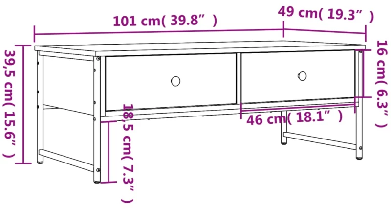 ΤΡΑΠΕΖΑΚΙ ΣΑΛΟΝΙΟΥ ΚΑΠΝΙΣΤΗ ΔΡΥΣ 101X49X39,5 ΕΚ. ΕΠΕΞΕΡΓ. ΞΥΛΟ 837739