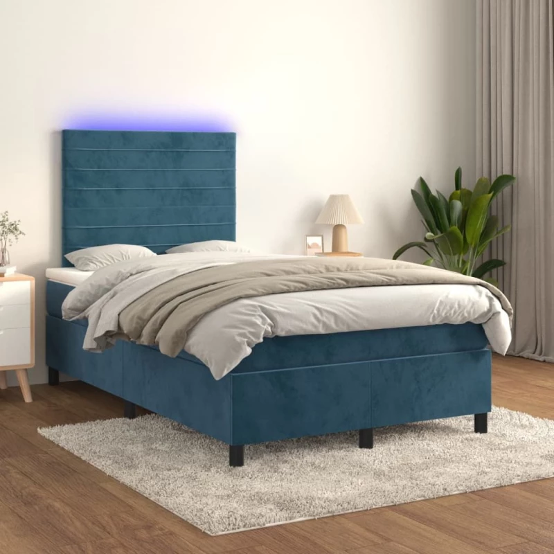 ΚΡΕΒΑΤΙ BOXSPRING ΜΕ ΣΤΡΩΜΑ & LED ΣΚ. ΜΠΛΕ 120X200ΕΚ. ΒΕΛΟΥΔΙΝΟ 3136177