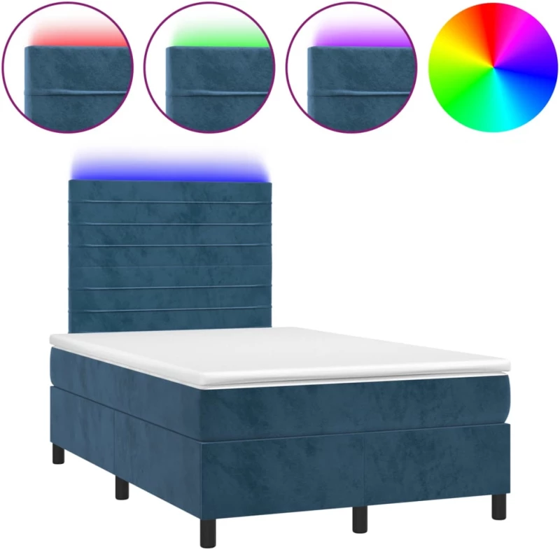 ΚΡΕΒΑΤΙ BOXSPRING ΜΕ ΣΤΡΩΜΑ & LED ΣΚ. ΜΠΛΕ 120X200ΕΚ. ΒΕΛΟΥΔΙΝΟ 3136177