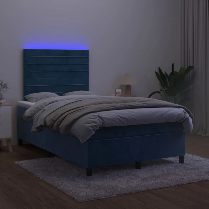 ΚΡΕΒΑΤΙ BOXSPRING ΜΕ ΣΤΡΩΜΑ & LED ΣΚ. ΜΠΛΕ 120X200ΕΚ. ΒΕΛΟΥΔΙΝΟ 3136177