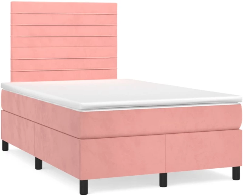 ΚΡΕΒΑΤΙ BOXSPRING ΜΕ ΣΤΡΩΜΑ ΡΟΖ 120X200 ΕΚ. ΒΕΛΟΥΔΙΝΟ 3143078
