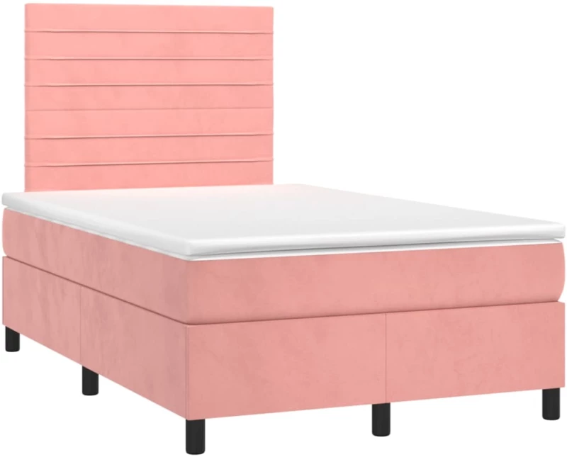ΚΡΕΒΑΤΙ BOXSPRING ΜΕ ΣΤΡΩΜΑ ΡΟΖ 120X200 ΕΚ. ΒΕΛΟΥΔΙΝΟ 3143078