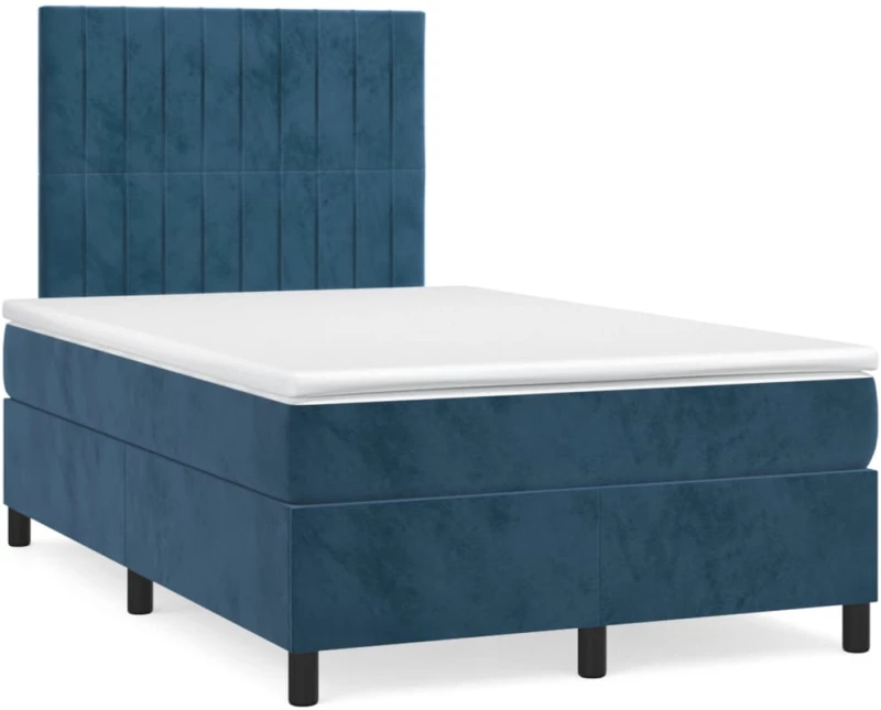 ΚΡΕΒΑΤΙ BOXSPRING ΜΕ ΣΤΡΩΜΑ ΣΚΟΥΡΟ ΜΠΛΕ 120X200 ΕΚ. ΒΕΛΟΥΔΙΝΟ 3143137