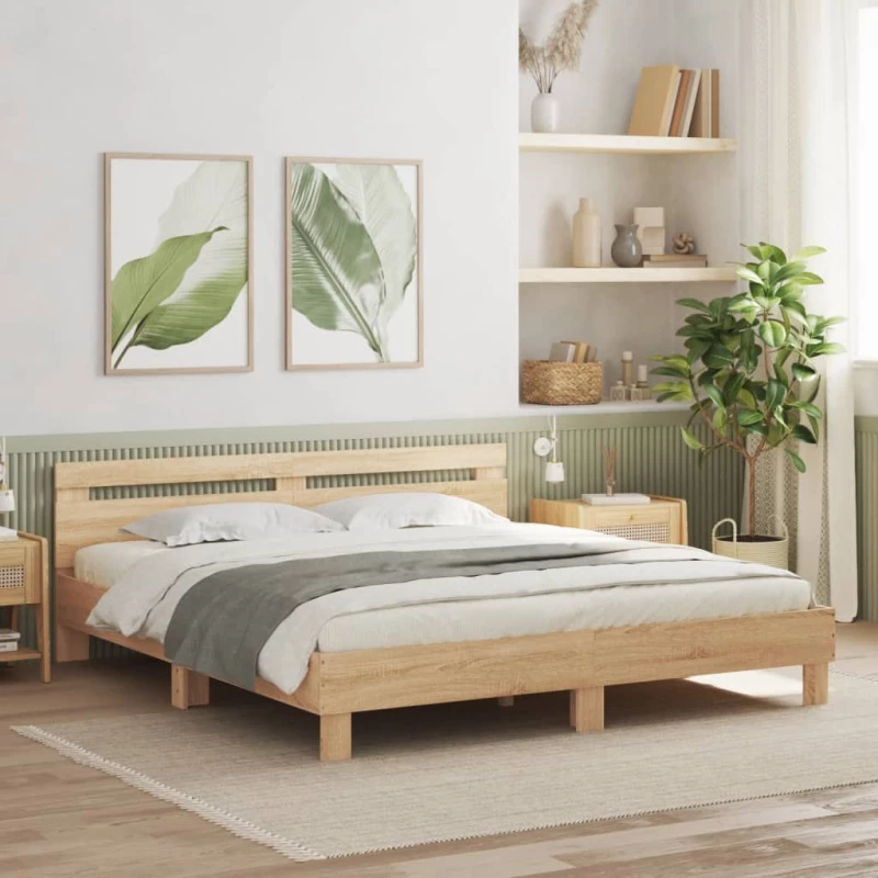ΠΛΑΙΣΙΟ ΚΡΕΒΑΤΙΟΥ ΜΕ ΚΕΦΑΛΑΡΙ/LED SONOMA ΔΡΥΣ 160X200 ΕΚ. 3207534