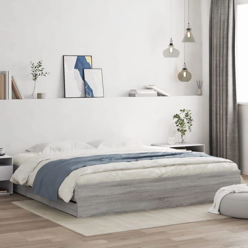 ΠΛΑΙΣΙΟ ΚΡΕΒΑΤΙΟΥ ΜΕ ΣΥΡΤΑΡΙΑ ΓΚΡΙ SONOMA 180X200ΕΚ. ΕΠΕΞ. ΞΥΛΟ 3207257