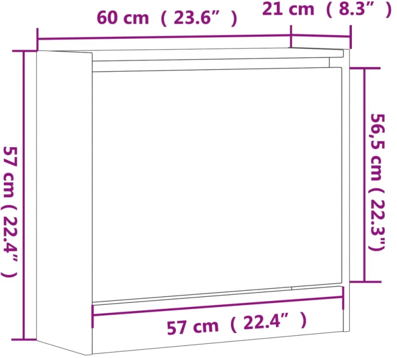 ΠΑΠΟΥΤΣΟΘΗΚΗ SONOMA ΔΡΥΣ 60X21X57 ΕΚ. ΑΠΟ ΕΠΕΞΕΡΓΑΣΜΕΝΟ ΞΥΛΟ 839884