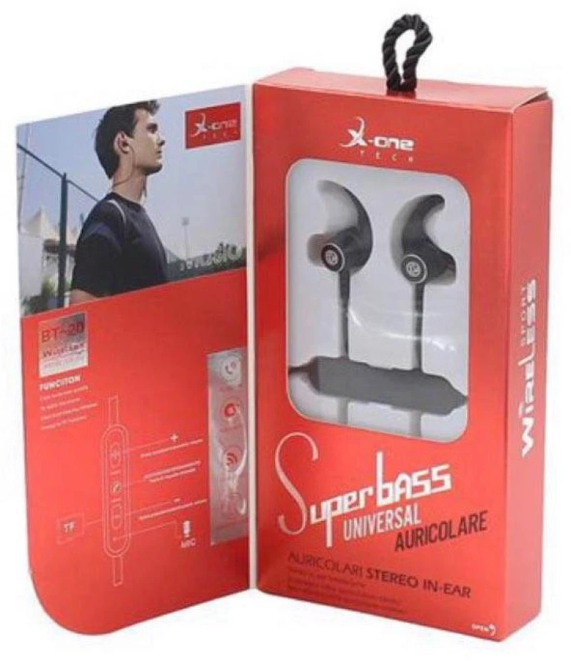 In-ear Bluetooth Handsfree Ακουστικά με Αντοχή στον Ιδρώτα X-One BT-20 Μαύρα