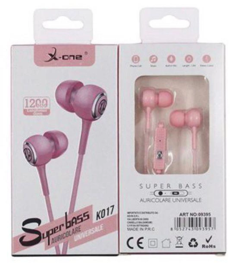 Ενσύρματα Ακουστικά In-Ear X-One K-017 Ροζ