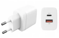 Ezra Φορτιστής Χωρίς Καλώδιο με Θύρα USB-A και Θύρα USB-C 20W Λευκός (HC60)