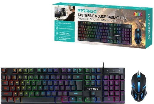Arrango ASM76394 Σετ Gaming Πληκτρολόγιο με RGB φωτισμό & Ποντίκι (Αγγλικό US)