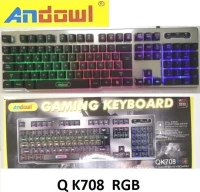 Andowl Q-K708 Gaming Πληκτρολόγιο με διακόπτες και RGB φωτισμό (Αγγλικό US)