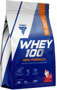 Trec Nutrition Whey 100 | High Quality Whey Protein Concentrate with Immuno Shield [2000 Γραμμάρια] Κρέμα φράουλα