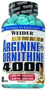 Weider L-Arginine 333 mg with L-Ornithine 333 mg [180 Κάψουλες]