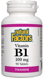 Natural Factors Vitamin B1 Thiamin HCL 100 mg [90 Ταμπλέτες]