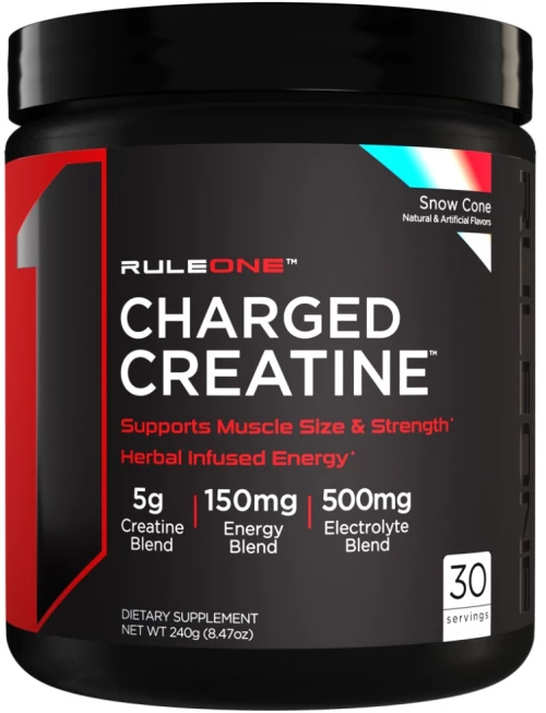 Rule1 Charged Creatine | Creatine Matrix with Electrolyte & Energy Blends [240 Γραμμάρια] Snowcone