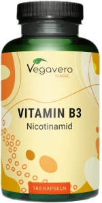Vegavero Vitamin B3 (Nicotinamid) 500 mg [180 Κάψουλες]