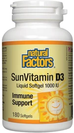 Natural Factors SunVitamin D3 1000 IU [180 Softgels]