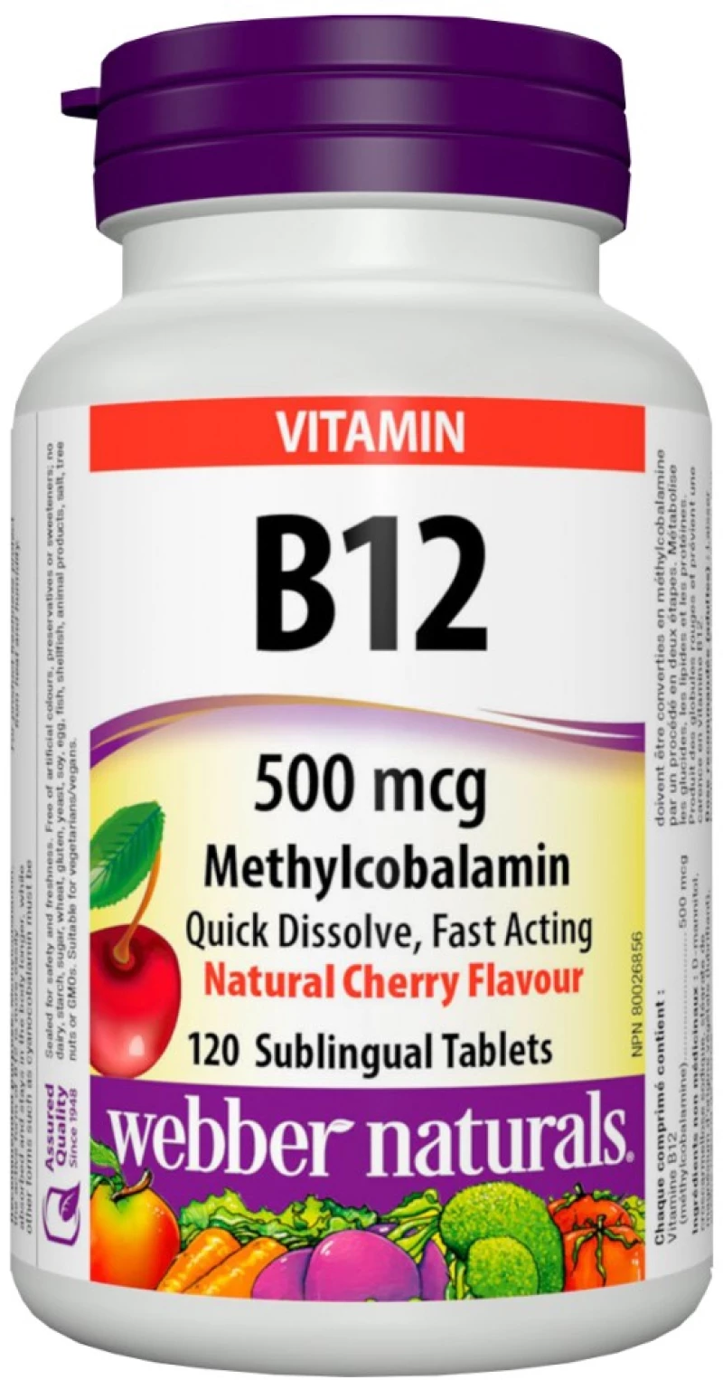 Webber Naturals Vitamin B12 500 mg [120 Ταμπλέτες]