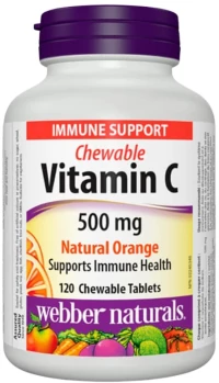 Webber Naturals Vitamin C 500 mg | Chewable [120 Μασώμενα δισκία] Πορτοκάλι