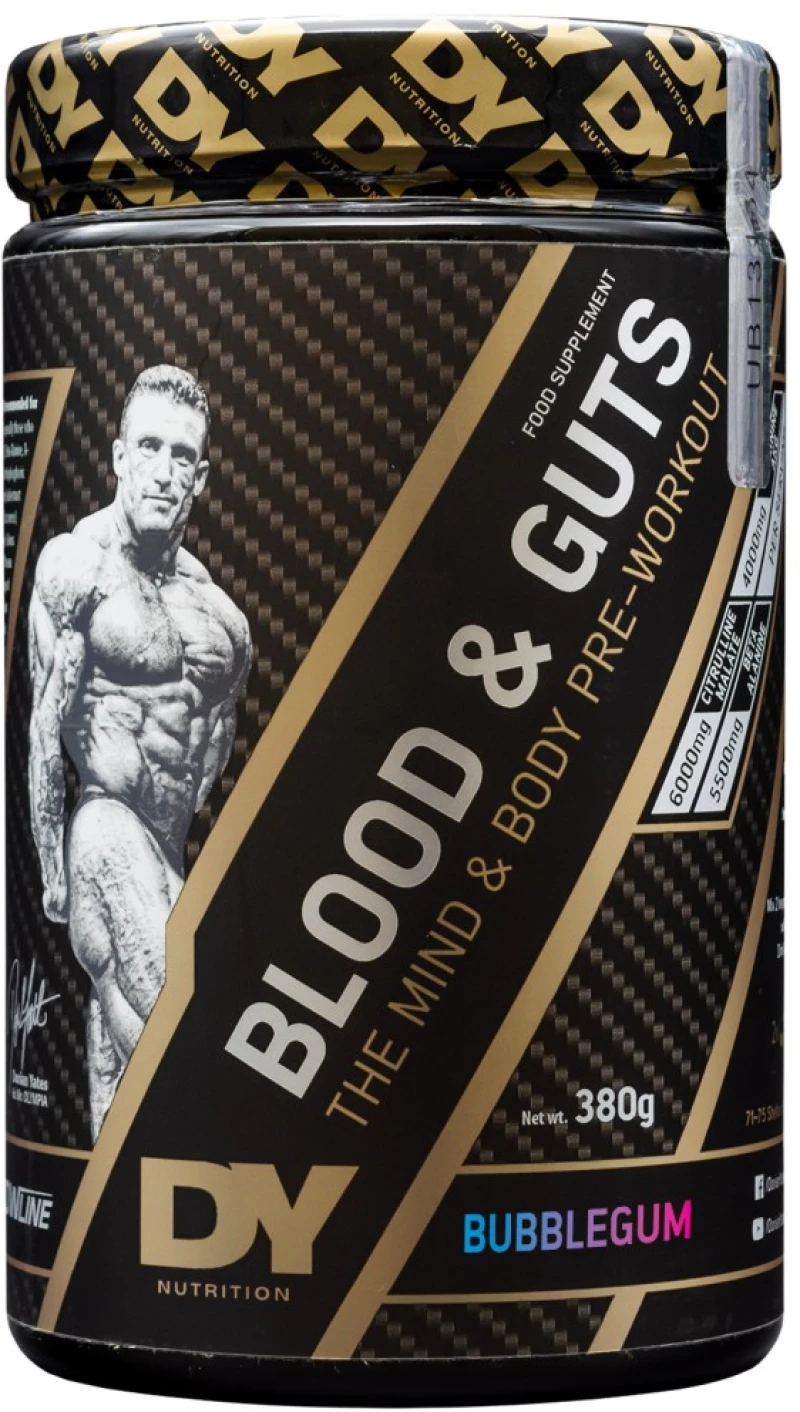Dorian Yates Nutrition ShadowLine Blood & Guts | The Mind & Body Pre-Workout [380 Γραμμάρια] Τσίχλα