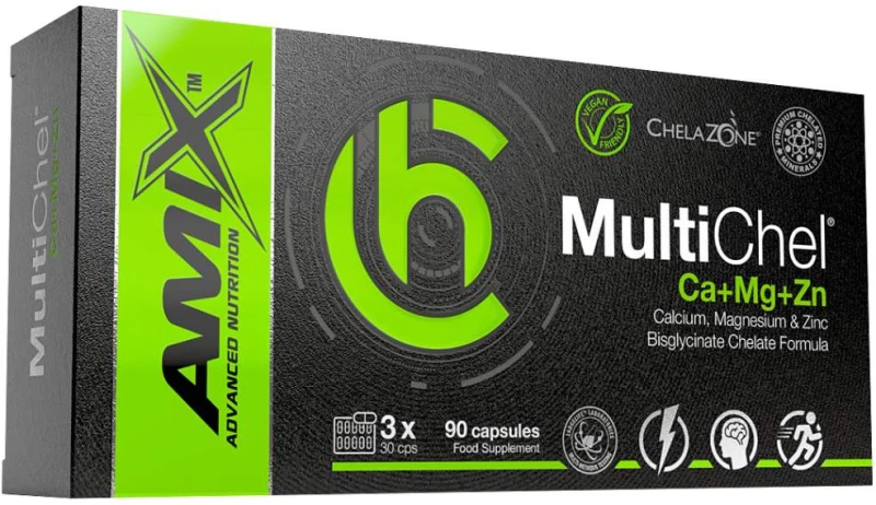 AMIX Nutrition ChelaZone® MultiChel® Ca+Mg+Zn Bisglycinate Chelate [90 Κάψουλες]